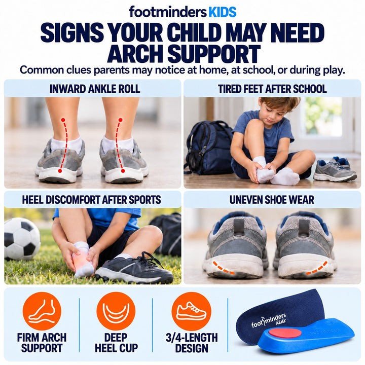 Kids Orthotic Insoles for Arch Support and Growing Feet - Footminders KIDS