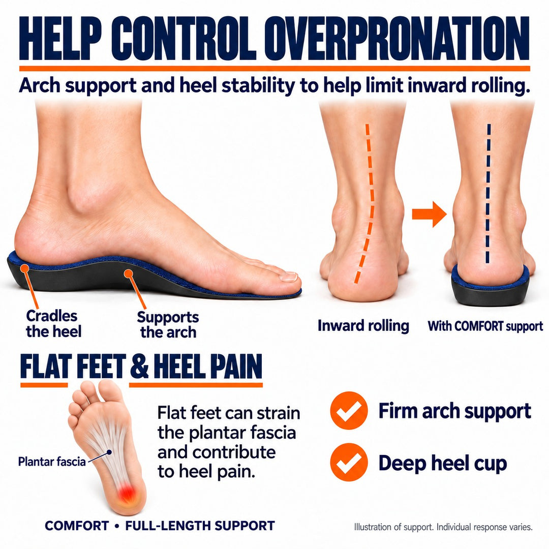 Arch Support Inserts for Sport Shoes and Work Boots - Footminders COMFORT