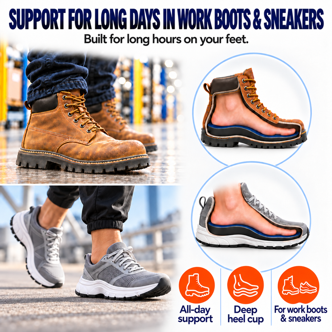 Arch Support Inserts for Sport Shoes and Work Boots - Footminders COMFORT