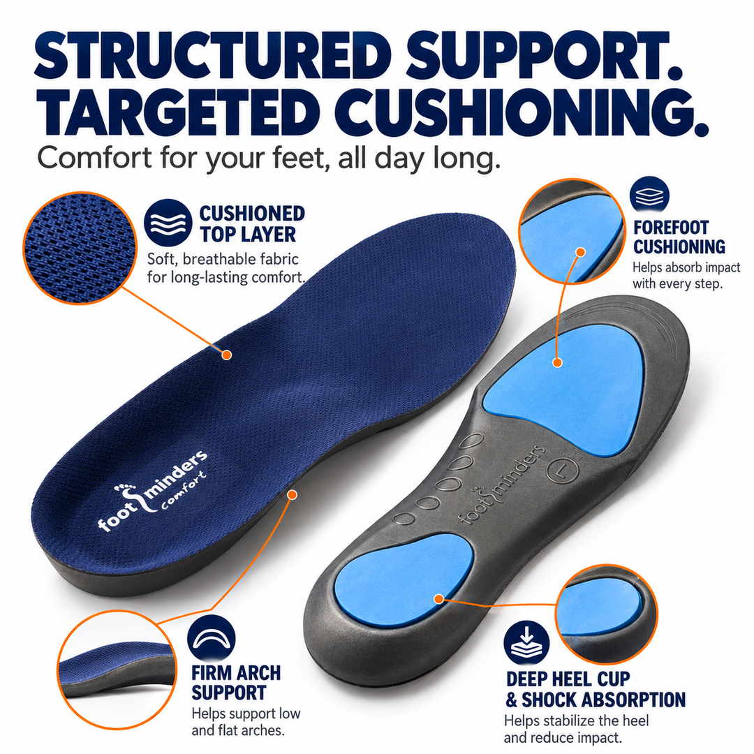 Arch Support Inserts for Sport Shoes and Work Boots - Footminders COMFORT