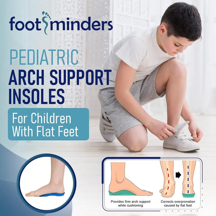 Footminders pediatric arch support inoles for children with flat feet